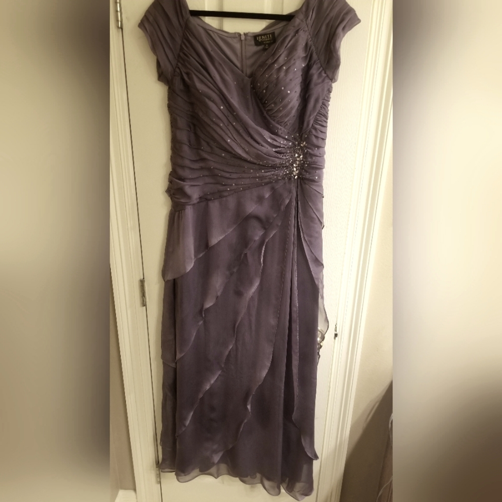 Ignite Formal Lavender Beaded Gown Size 16
